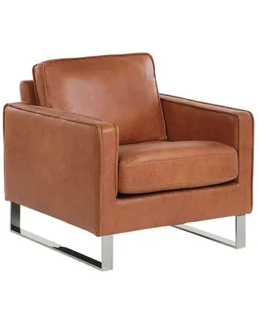 Armchair VIND Faux Leather Golden Brown - Living Room