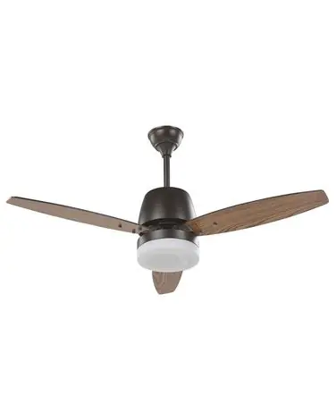 Ventilador de techo con luz MLAVA con mando LED Marrón - Accesorios decorativos