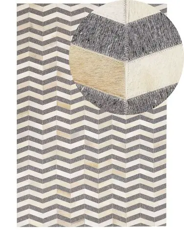 Alfombra BAGGOZE Gris oscuro 140 x 200 cm Piel - Accesorios decorativos