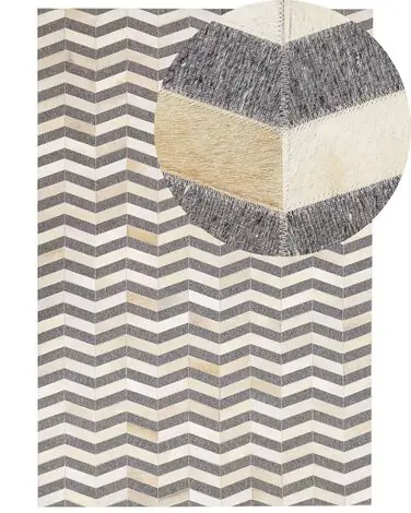 Alfombra BAGGOZE Gris oscuro 160 x 230 cm Piel - Accesorios decorativos