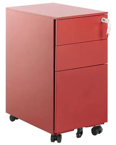 Storage Unit BOLSENA Metal Red - Home Office
