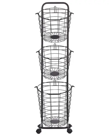 Soporte para cesta AYAPAL con ruedas Metal Negro - Accesorios decorativos