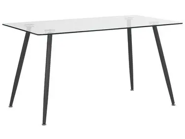Mesa de comedor MIDLAND Negro 140 cm 80 cm Vidrio templado