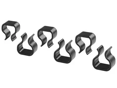 Set of 6 Outdoor Fastener Clips Black - Garden & Balcony