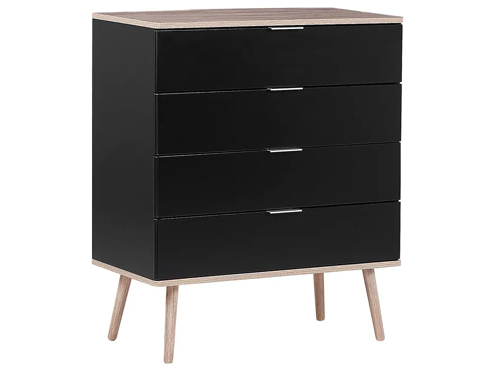 4 Drawer Chest WALPI Black - Living Room