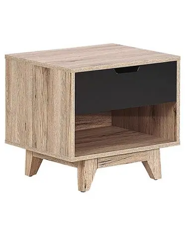 Mesita de noche 1 cajón SPENCER Negro - Dormitorio