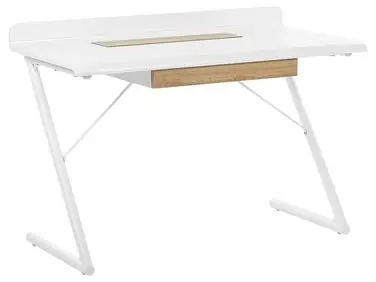 Home Office Desk FOCUS White 120 cm 60 cm with Drawers