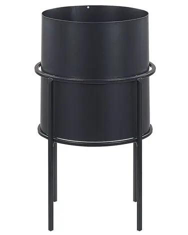 Elevated Plant Pot MILEA 16 cm Black Metal - Garden & Balcony