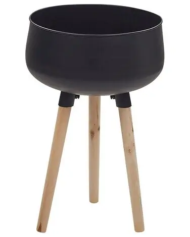Elevated Plant Pot AGROS 35 cm Black Metal - Garden & Balcony