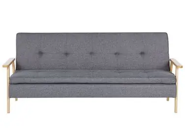 Sofa Bed 3 Seater TJORN Fabric Grey - Living Room