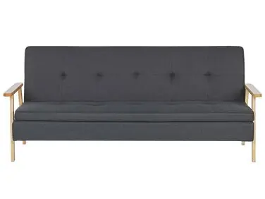 Sofa Bed 3 Seater TJORN Fabric Dark Grey - Living Room