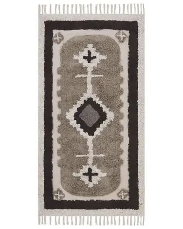 Alfombra GEYVE Beige 80 x 150 cm Algodón - Accesorios decorativos