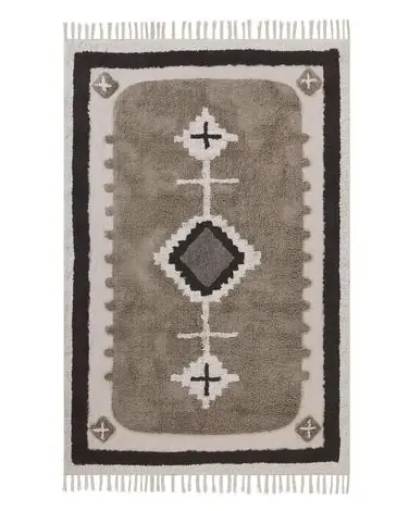 Alfombra GEYVE Beige 140 x 200 cm Algodón - Accesorios decorativos