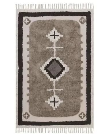 Alfombra GEYVE Beige 160 x 230 cm Algodón - Accesorios decorativos
