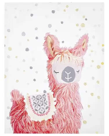 Canvas AFASSA Animal Motif 60 x 80 cm Pink - Home Accessories