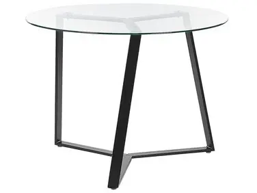 Mesa de comedor KEBRI Negro 100 cm 100 cm Vidrio templado