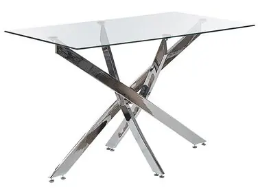 Mesa de comedor MARAMO Plateado 120 cm 70 cm Vidrio templado