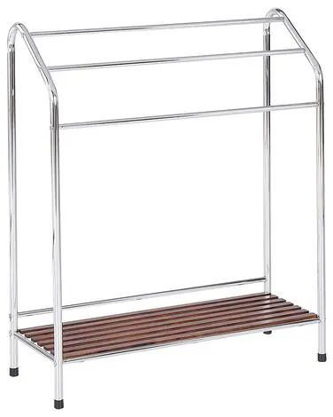 Toallero con estante MURIVA Metal Plateado - Baño