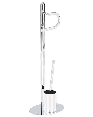 Toilet Roll and Brush Holder SARTO Metal Silver - Home Accessories