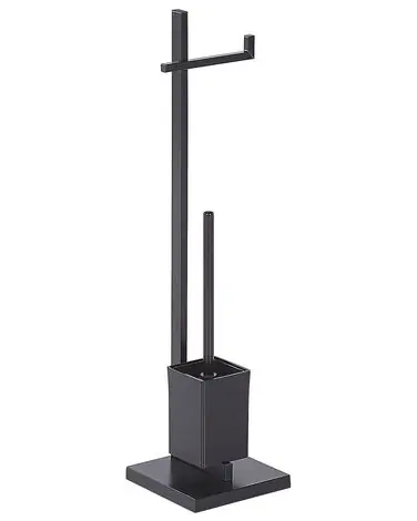 Soporte de papel higiénico y escobilla ULAPES Metal Negro - Accesorios decorativos