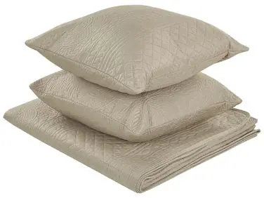 Bedspread with Cushions SHUSH 140 x 210 cm Taupe - Home Accessories