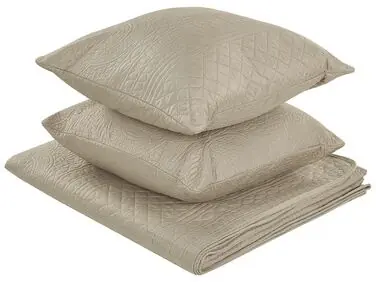 Bedspread with Cushions SHUSH 160 x 220 cm Taupe - Home Accessories