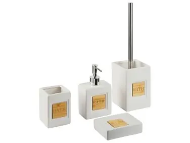 4-Piece Bathroom Accessories Set KOUROU Ceramic Beige