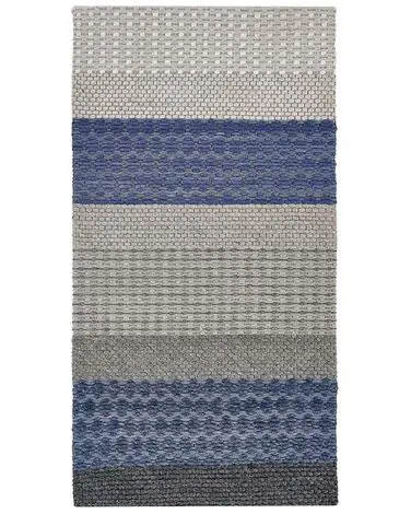 Alfombra AKKAYA Azul 80 x 150 cm Lana - Accesorios decorativos