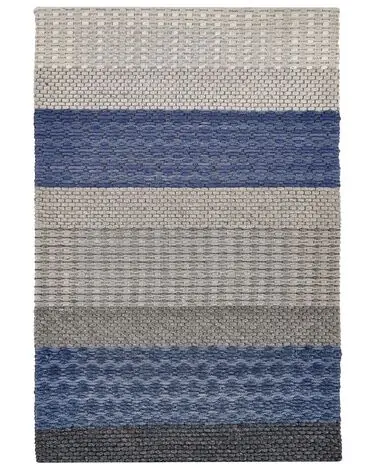 Alfombra AKKAYA Azul 140 x 200 cm Lana - Accesorios decorativos
