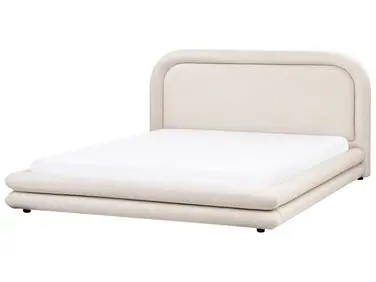 Waterbed Faux Linen LAVARDENS 180 x 200 cm (EU Super King) Light Beige - Bedroom