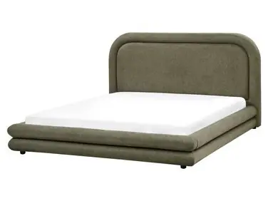 Waterbed Faux Linen LAVARDENS 160 x 200 cm (EU King Size) Green - Bedroom