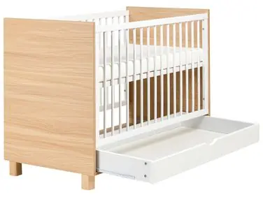 Baby Cot Bed with Storage Drawer GUNNAR 60 x 120 cm White - Bedroom