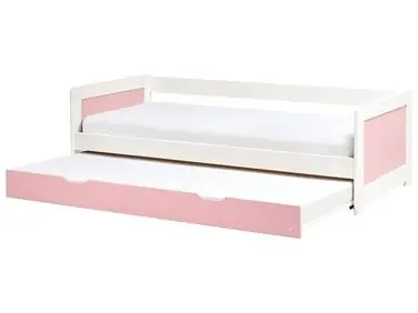 Trundle Bed Pine Wood GRAVELINES 90 x 200 cm (EU Single) Pink - Bedroom