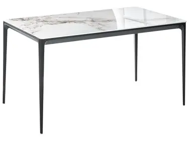 Mesa de comedor JOLLEIN Mármol blanco 140 cm 80 cm Vidrio