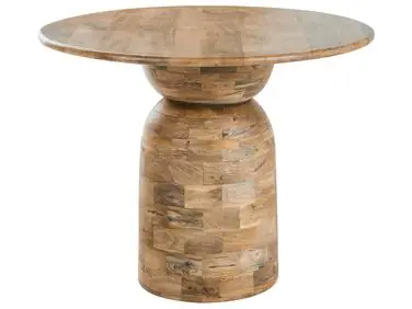 Mesa de comedor MURTLE Marrón claro 110 cm 110 cm Madera de mango