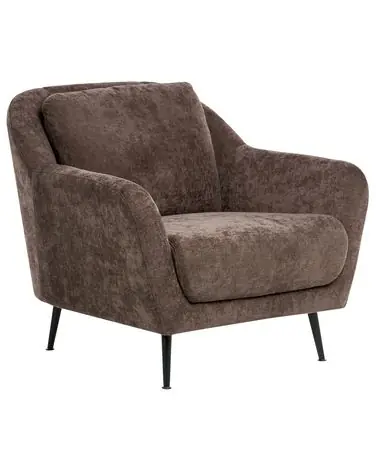 Armchair EIBY Chenille Dark Brown - Bedroom