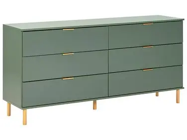 6 Drawer Chest WALPOLE Green - Living Room