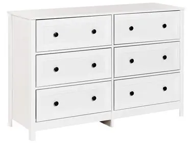 6 Drawer Chest HAZELVALE White - Living Room