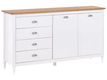 Aparador de 2 puertas SHILLINGTON Madera de pino Blanco - Sala de estar