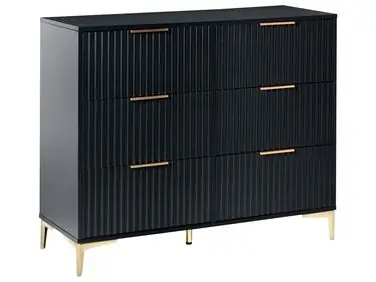6 Drawer Chest WALCOTT Black - Living Room