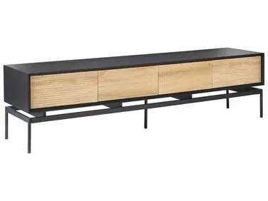 TV Stand LANCELIN Black/ Light Brown - Living Room