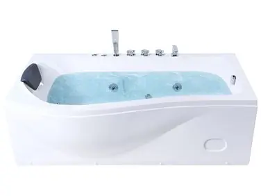 Bañera de hidromasaje LED esquinera POZUELOS 170 x 90 cm Blanco - Baño