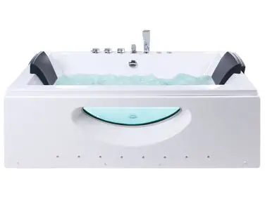 Bañera de hidromasaje LED esquinera HAWES 180 x 90 cm Blanco - Baño