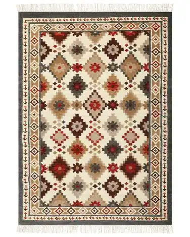 Alfombra GHUKASAVAN Multicolor 200 x 300 cm Lana Kilim - Accesorios decorativos