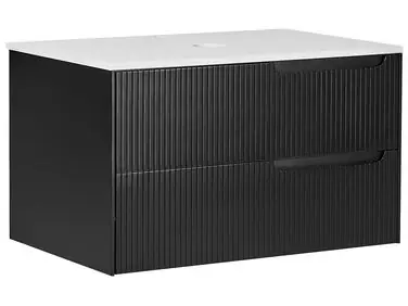 Mueble de baño suspendido QUINTELA 80 cm Negro