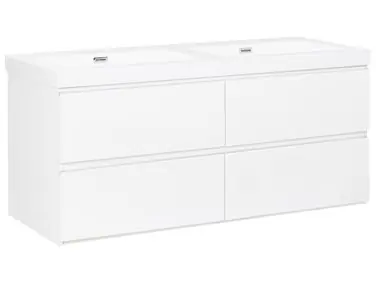 Mueble de baño suspendido con doble lavabo CARDIEL Blanco