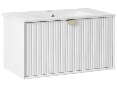 Mueble de baño suspendido con lavabo BONAIRE Blanco