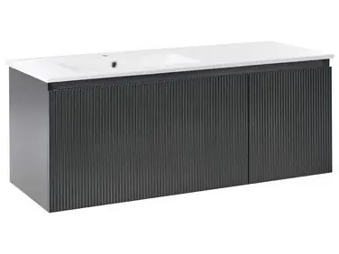 Mueble de baño suspendido con lavabo TIETE Negro