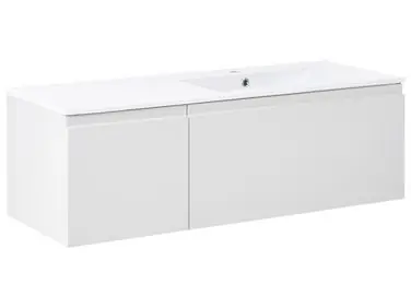 Wall Mounted Vanity Unit with Basin COROICO Light Grey - Bathroom