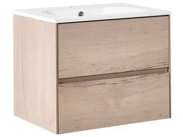 Wall Mounted Vanity Unit with Basin VITA Light Brown - Bathroom